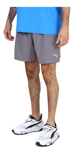 Short Running Puma Run Ultraweave 2 Hombre En Gris Y Negro