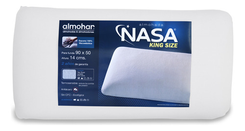 Set X 2 Almohadas Viscoelasticas Memoria Nasa King Size14 Cm