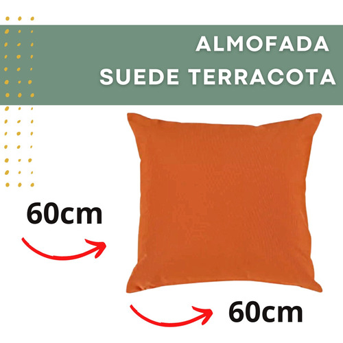 Almofada Suede Aveludado Cheia Macia 60x60 Sofá Cama C/zíper