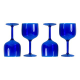 Copas Gin Acrilico 637 Ml - Pack 4 - Azul Traslucido