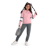 Conjunto Moletom Infantil Kyly Menina Jaqueta Rosa 10 Ao 18