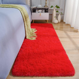 Passadeira Corredor 2,00x0,60 Tapete Super Peludo Beira De Cama Sala Quarto Vermelho