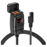 Cargador Doble Usb Para Motocicletas Con Voltímetro 12v