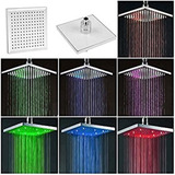 Nueva Griferia Ducha Luces Led Multicolor 20 Cm No Usa Pilas