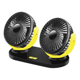 Mini Ventilador De Coche De Cabeza Amarillo Negro 24x16cm