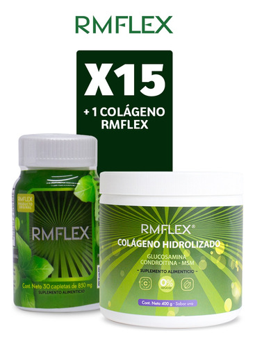 15 Rmflex 30 Capletas + 1 Colágeno Rmflex 100% Original