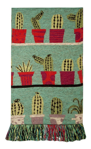 Camino Mesa Rústico Chenille Cactus 200 X 40 Cm Huitrú