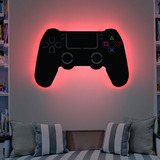 Escultura Parede Gamer Botões Controle Com Led Rgb