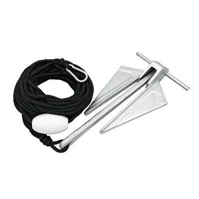 Kit Âncora 5kg (25 Metros) Danforth Hw Para Lancha Ou Barco - Galvanizada Sem Solda Ou Emenda