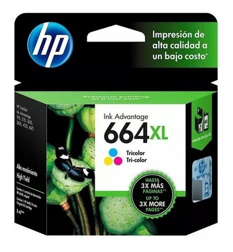 Cartucho Hp 664 Xl Tricolor 1115 2135 2134 3635 3835 F6v30al