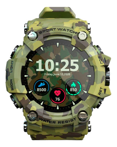 Relógio Smartwatch Masculino Shock Lokmat Militar Camuflado