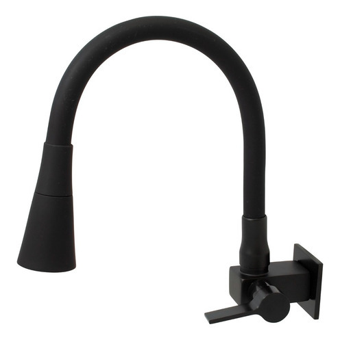 Torneira Parede Gourmet Square Cano De Silicone Black Cor Preto