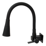 Torneira Parede Gourmet Square Cano De Silicone Black Cor Preto