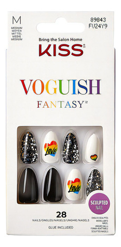 Uñas Glue-on Kiss Voguish Fantasy- Modelo Peekaboo