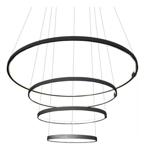 Lampara Colgante Led 4 Aros 100-80-60-45 Moderna Deco Hogar