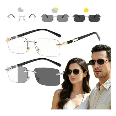 Sagubforl 2pzs Lentes Gafas Sol Fotocrómicas Polarizadas Con Filtro Luz Azul Para Hombres Y Mujeres, Anti Tensión De Ojos Bloquear Ultravioletas,protección Día Y Noche | Meses sin interés