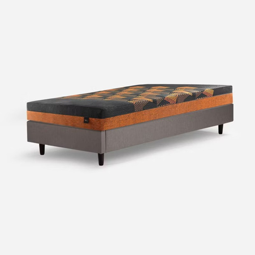 Cama  Rosen  1 Plaza 90x190 Base Grafito Últimos Días Promo 