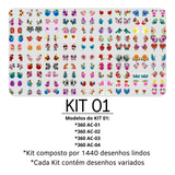 Kit 1440 Adesivos De Unhas Artesanais 3d Películas Pequenas