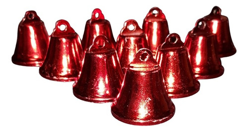 Campana Metalica Recuerdos 3 X 3.5 Cm X 25 Pz Rojo