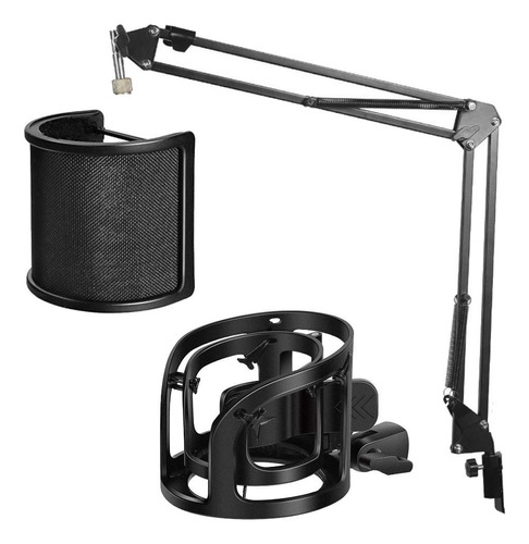 Soporte Para Micrófono Brazo + Filtro Antipop + Shockmount P