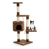 Mueble Rascador Para Gatos Casa Juguete Arbol Trepador 115cm