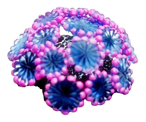 Enfeite De Silicone Soma Coral Alveopora Azul 02