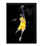 Quadro Kobe Bryant Lenda Basquete Poster Moldurado A4