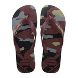 Ojotas Havaianas Hombre Top Camu Camuflado Vino Originales-c