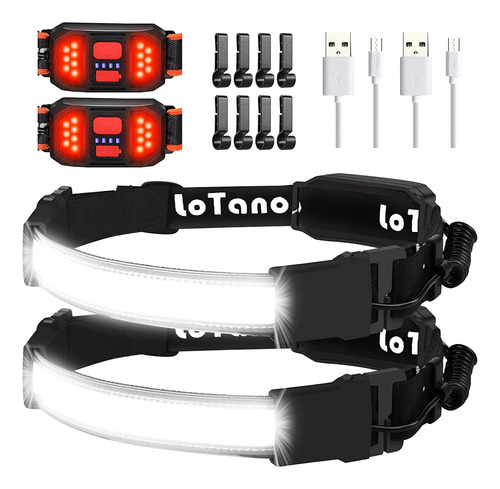 2*lámpara Cabeza Led Linterna Minera Recargable Usb Sensor