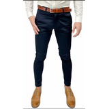 Pantalon Corte Chino Gabardina Chupin Hombre Varios Colores