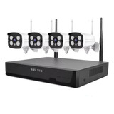 Kit Nvr 4 Cámaras 1080p Wifi Video Vigilancia Y 500gb Disco