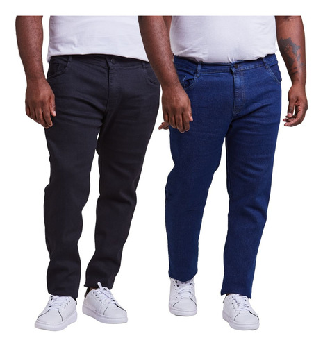 Kit 2 Calça Jeans Masculina Tamanho Grande Plus Size
