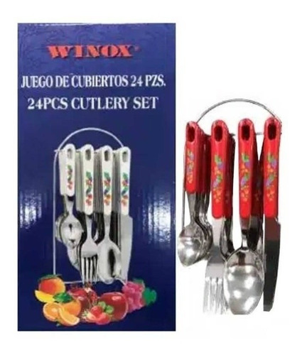 Juego De Cubiertos Con Diseño Winox Set De 24 Piezas