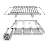 Grill Giratório Ajustável Inox 4 Espetos + Suporte + Grelhas