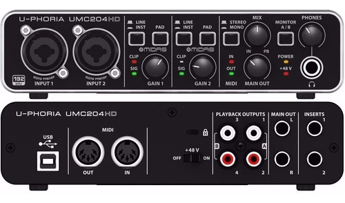 Interface De Audio Behringer Umc 204 Hd Usb