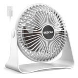 Ventilador De Escritorio Beskar 6 Pulgadas Usb 3 Vel Blanco