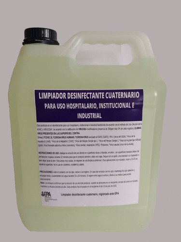 Liquido Desinfectan Sanitizante, Virucida, Bactericida  