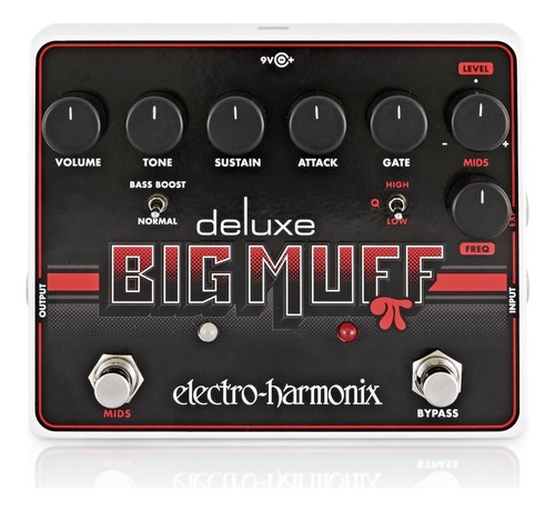 Pedal Ehx Deluxe Big Muff Pi Distortion Sustainer Gate, Color Negro