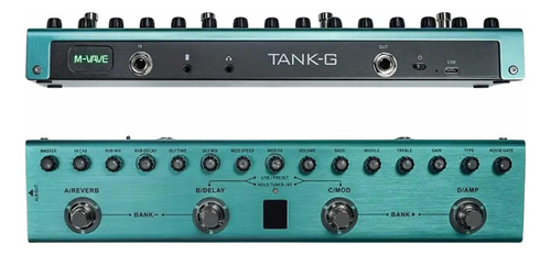 Pedaleira M-vave Tank G I Pedal Cuvave Ir Guitarra Cor Verde-claro