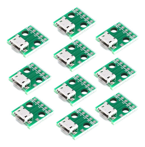 Pack 10 X Adaptador Micro Usb Hembra A Dip Arduino