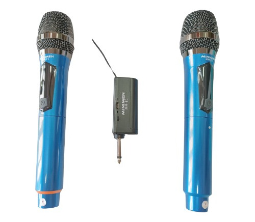 Microfone Duplo Sem Fio Profissional Recarregável Dinamico