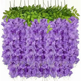 12 Pcs Wisteria Artificial Flores Decoración Boda Hogar