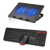 Suporte Notebook Base Nbc-50bk Teclado Mouse Sem Fio W100bk