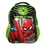 Mochila Escolar Grande Primaria Ruz Marvel Spiderman Hombre Araña 174521 Coleccion Rescue Color Negro