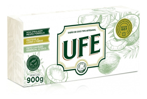 Ufe Coco Sabão Em Pedra Pacote 900g