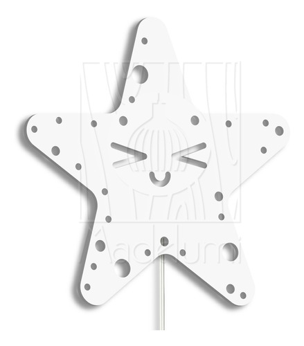 Luminária Abajur Parede Estrela B Madeira G9 30cm Decoração