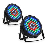 Pack X2 Proyector Led Rgb Luces Dj Luz Fiesta Luces Dmx 2046