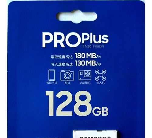 Cartão De Memoria Samsung Pro Plus 128gb 4k A2 V30 Drones