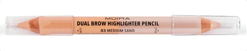Lápiz Delineador Moira Cosmetics Dual Highlighter Para Cejas Color Medium Sand