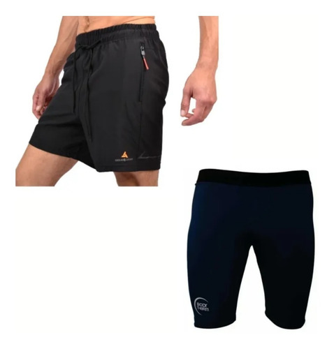 Combo Deportivo! Short Microfibra Hombre +calza -6 Cuo